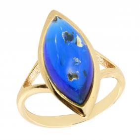 Кольцо из золочёного серебра Янтарная волна Я820184п-с с янтарём Я820184п-с фото