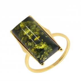 Кольцо из золочёного серебра Янтарная волна Я820196п-з с янтарём Я820196п-з фото