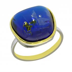 Кольцо из золочёного серебра Янтарная волна Я820197пк-с с янтарём Я820197пк-с фото