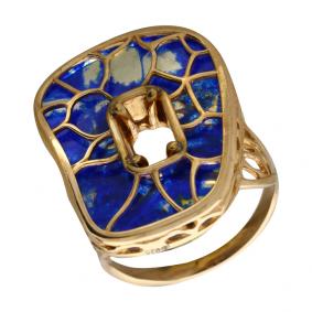 Кольцо из золочёного серебра Янтарная волна Я820302п-с с янтарём Я820302п-с фото