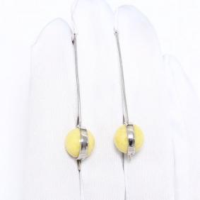 Серебряные серьги Янтарная волна Я821063Б-б с янтарём Я821063Б-б фото