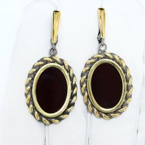 Серьги из лимонного серебра Янтарная волна Я821328пк-к с янтарём Я821328пк-к фото