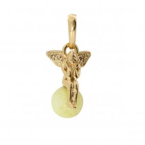 Подвеска из золочёного серебра Янтарная волна Я823011п-б с янтарём Я823011п-б фото