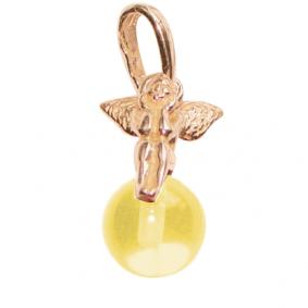Подвеска из золочёного серебра Янтарная волна Я823011п-ж с янтарём Я823011п-ж фото