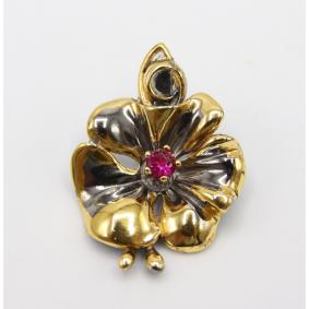 Подвеска из лимонного серебра Янтарная волна Я823920пк с фианитом Я823920пк фото