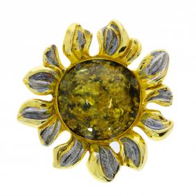 Подвеска из лимонного серебра Янтарная волна Я823921пк-з с янтарём Я823921пк-з фото