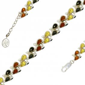 Серебряный браслет Янтарная волна Я824008-микс с янтарём Я824008-микс фото