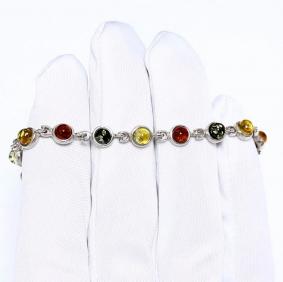 Серебряный браслет Янтарная волна Я824015-микс с янтарём Я824015-микс фото