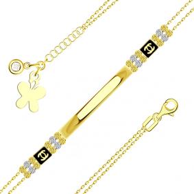 Браслет из лимонного золота Александра бп044сбл-1 с фианитом и эмалью бп044сбл-1 фото