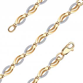 Золотой браслет Александра бр061ск с фианитом бр061ск фото