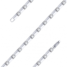 Браслет из белого золота Александра бр063-62сб с Swarovski бр063-62сб фото
