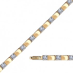 Золотой браслет Александра бр063-62ск с Swarovski бр063-62ск фото