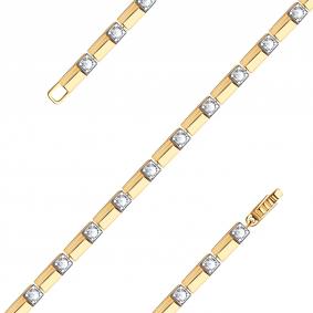 Золотой браслет плетение Фантазийное Александра бр063ск с фианитом бр063ск фото