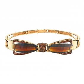 Золотой браслет Александра с ситаллом цвета Гранат с фианитом бр068-34ск-к бр068-34ск-к фото