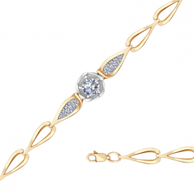 Золотой браслет Александра бр092-62сбк с Swarovski бр092-62сбк фото