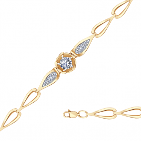 Золотой браслет плетение Фантазийное Александра бр092-62ск с Swarovski бр092-62ск фото