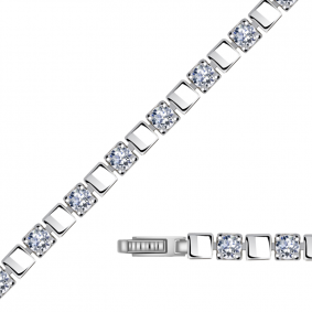 Браслет из белого золота Александра бр095-62сб с Swarovski бр095-62сб фото