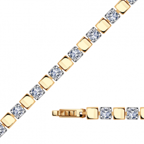 Золотой браслет Александра бр095-62сбк с Swarovski бр095-62сбк фото