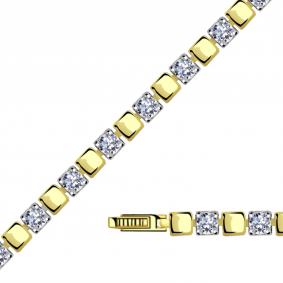 Браслет из лимонного золота Александра бр095-62сбл с Swarovski бр095-62сбл фото