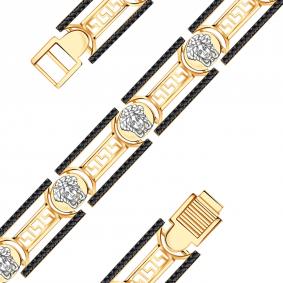 Золотой браслет Александра бр108-20сбк-ч с фианитом бр108-20сбк-ч фото