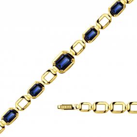Браслет из лимонного золота Александра бр114-27сл с гидротермальным сапфиром бр114-27сл фото