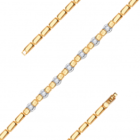 Золотой браслет Александра бр115-62сбк-1 с Swarovski бр115-62сбк-1 фото