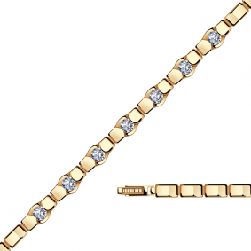 Золотой браслет Александра бр115-62ск с Swarovski бр115-62ск фото