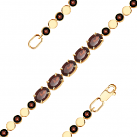 Золотой браслет Александра бр120-2ск-к с фианитом и гранатом бр120-2ск-к фото