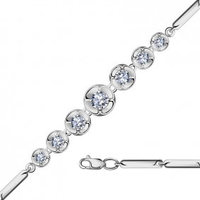 Браслет из белого золота Александра бр124-62сб с Swarovski бр124-62сб фото
