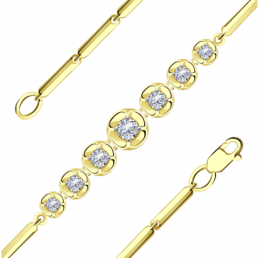 Браслет из лимонного золота Александра бр124-62сл с Swarovski бр124-62сл фото