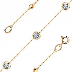 Золотой браслет на ногу Александра с фианитом бр134ск бр134ск фото