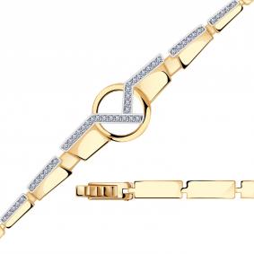 Золотой браслет Александра бр139ск с фианитом бр139ск фото