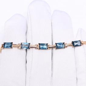 Золотой браслет Александра бр271-28ск с Лондон топазом бр271-28ск фото