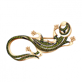 Золотая брошь Александра бш067-20ск-сач с фианитом бш067-20ск-сач фото