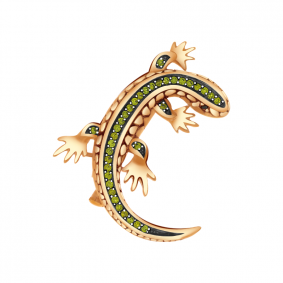 Золотая брошь Александра бш074ск с фианитом бш074ск фото