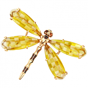 Золотая брошь-подвеска Александра с миксом камней бш075-6ск-к бш075-6ск-к фото