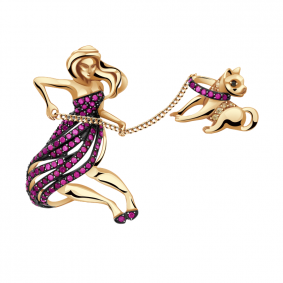 Золотая брошь Александра бш081-20ск-р с фианитом бш081-20ск-р фото