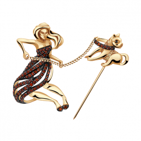 Золотая брошь Александра бш081-20ск с фианитом бш081-20ск фото