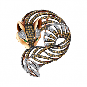 Золотая брошь Александра бш091-20сбк с фианитом бш091-20сбк фото