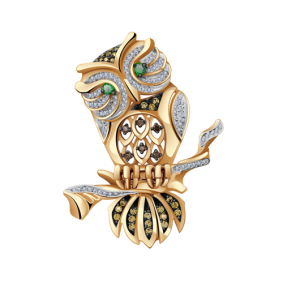 Золотая брошь Александра бш100-20ск-зкш с фианитом бш100-20ск-зкш фото