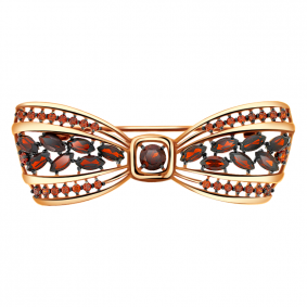 Золотая брошь Александра бш103-2ск с фианитом и гранатом бш103-2ск фото