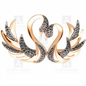 Золотая брошь Александра бш107-20ск-кч с фианитом бш107-20ск-кч фото