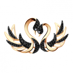 Золотая брошь Александра бш107-20ск-ч с фианитом бш107-20ск-ч фото