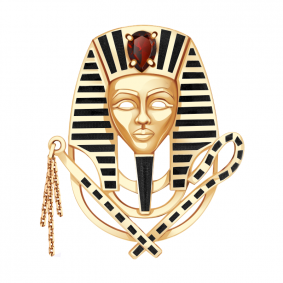 Золотая брошь Александра бш109-2ск с гранатом и эмалью бш109-2ск фото