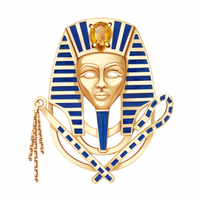 Золотая брошь Александра бш109-6ск с цитрином и эмалью бш109-6ск фото