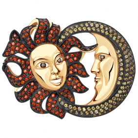 Золотая брошь Александра бш112-20ск-кш с фианитом бш112-20ск-кш фото