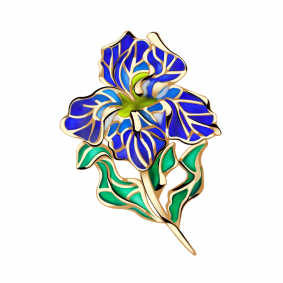 Золотая брошь Александра  с витражной эмалью бш114ск бш114ск фото
