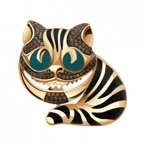 Золотая брошь Александра бш124-20ск-ш с фианитом и эмалью бш124-20ск-ш фото