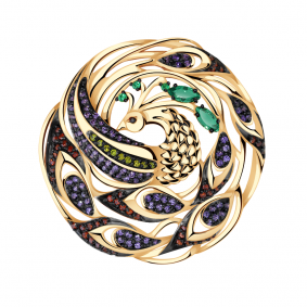 Золотая брошь Александра бш126-20ск-зкси с фианитом бш126-20ск-зкси фото