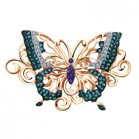 Золотая брошь Александра бш132-20ск-згси с фианитом бш132-20ск-згси фото